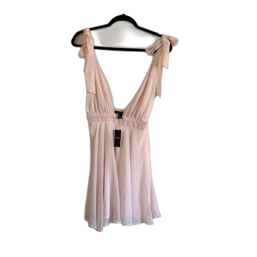 NWT Forever 21 Chiffon Dress Blush Pink Lined Sz Small